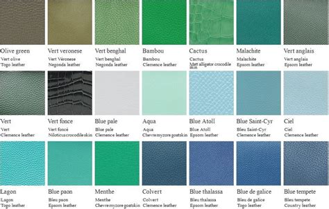 hermes blue leather colors|hermes color chart.